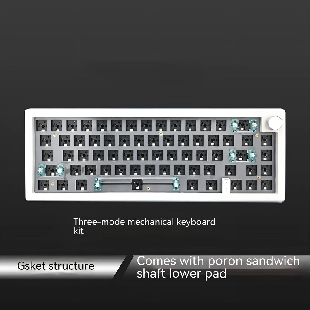 DIY mechanical keyboard kit with RGB lighting in seven colour options showing compact 40cm design