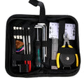 Black guitar repair tool kit for guitar bass mandolin banjo, case size 200x100x45mm