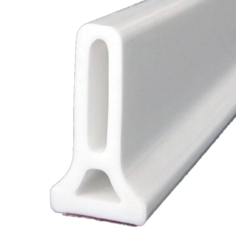 Flexible silicone bathroom water blocking strip in black, white, and grey colour options