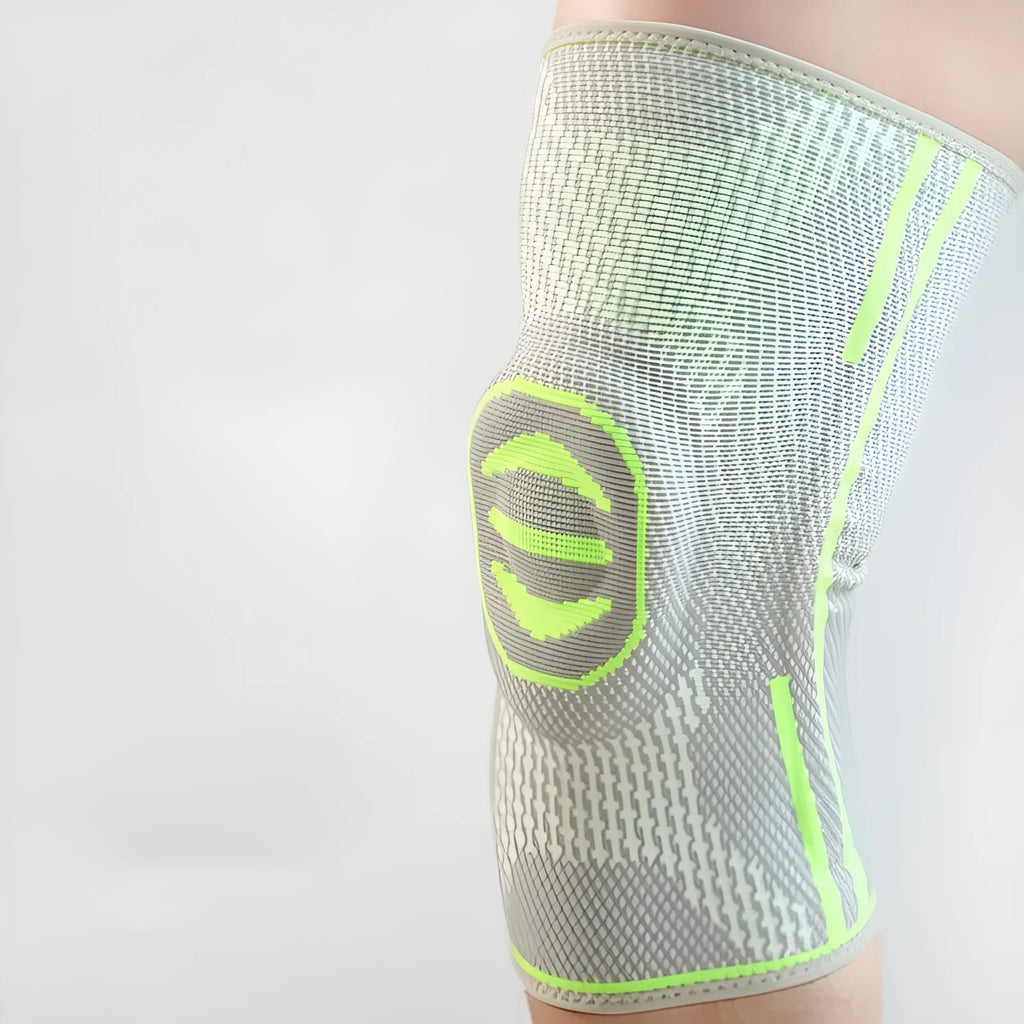 A blue cotton knee pad for mountaineering and sports protection.