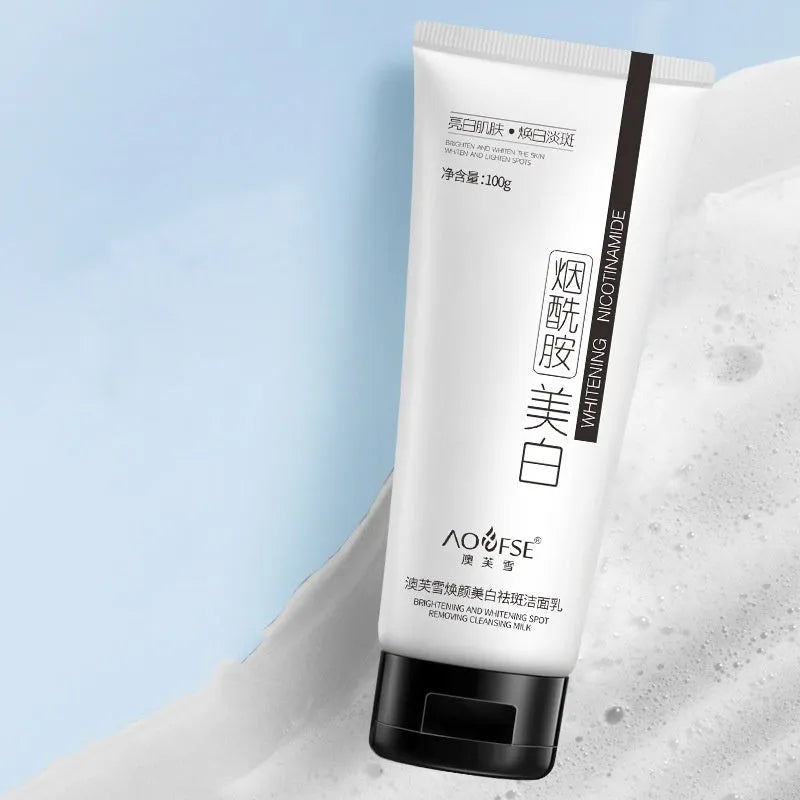 100ml white cream facial cleanser for whitening, freckle removal and pore cleansing