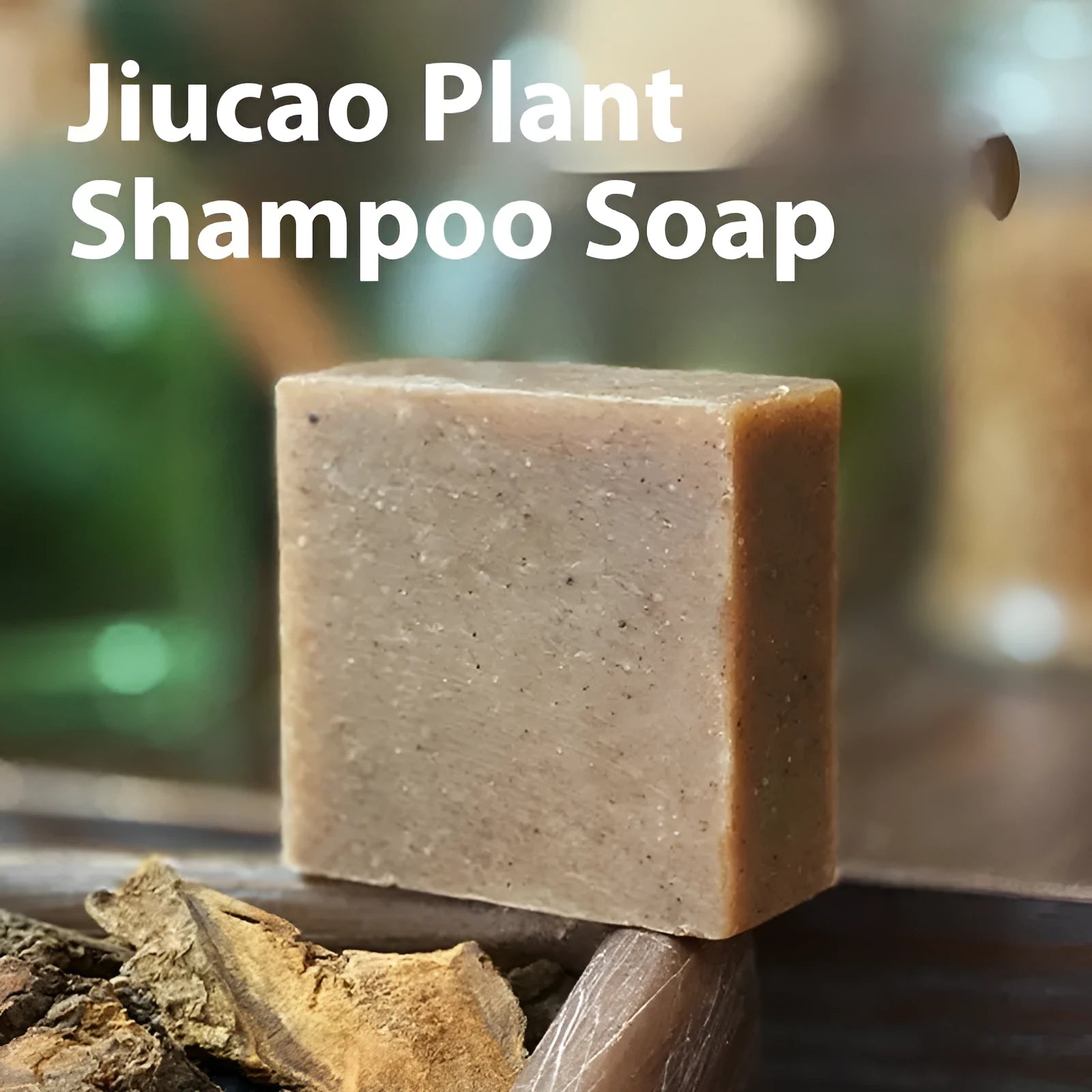Silicone-free nine grass shampoo soap bar 72g with cold process herbal formulation
