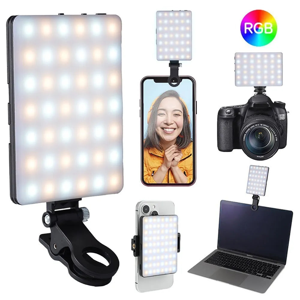 LED pocket fill light with clip attachment for mobile photography and broadcasting