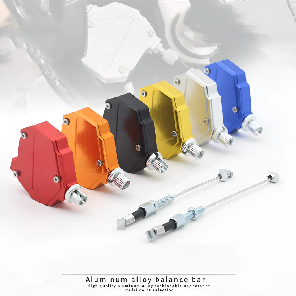 Motorcycle universal clutch labour-saving box in aluminium alloy showing multiple colour options.