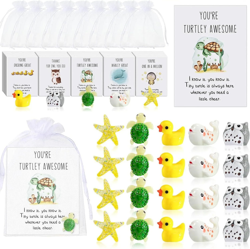 Set of resin office memo cards with pun inspiration phrases in various set size options