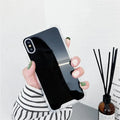 High quality TPU mirror phone case in black showing reflective back and soft edges for iPhone