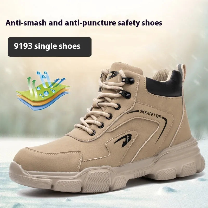 Lightweight labour protection shoes with anti-smashing and puncture-resistant features in multiple colour options