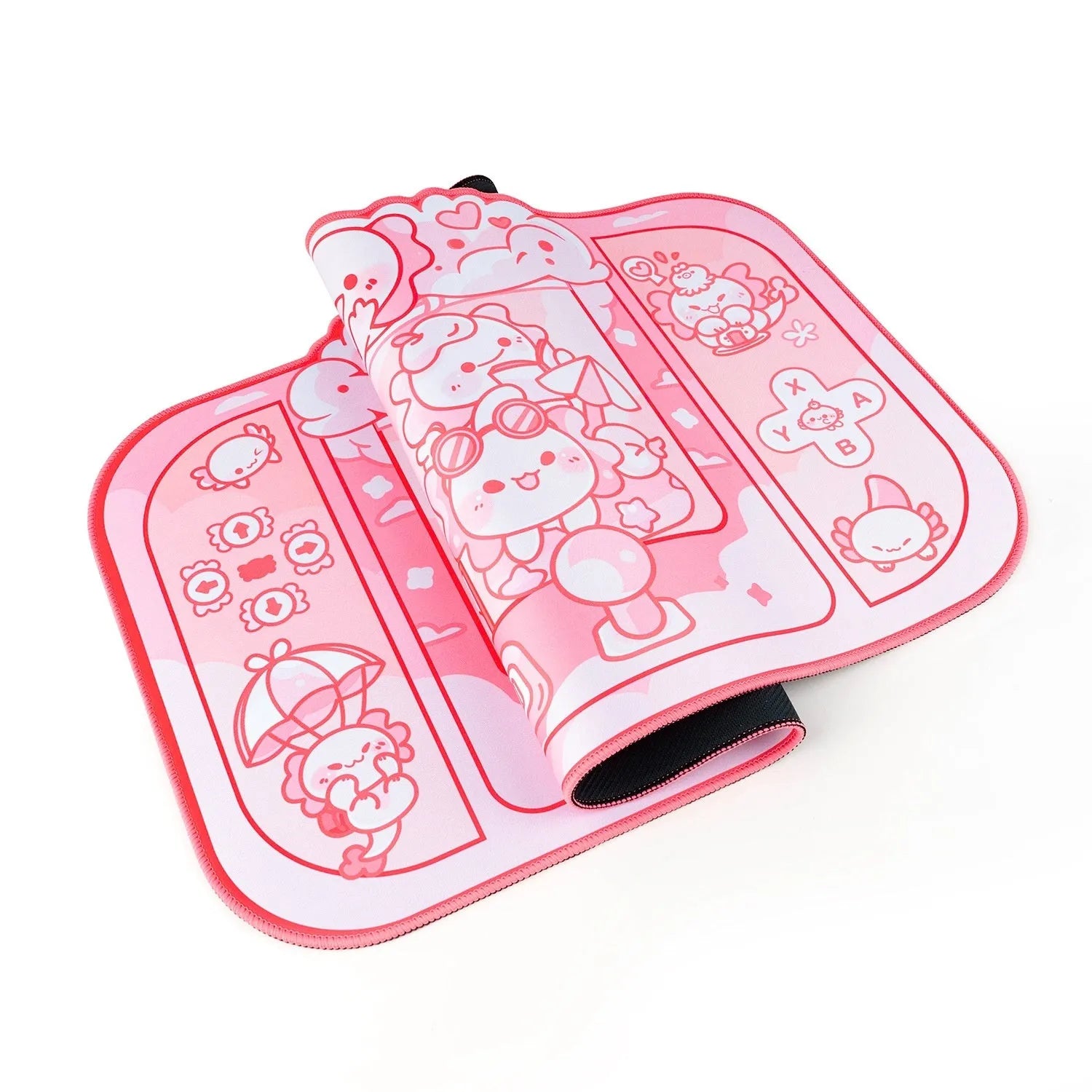 Hexagonal dragon crane machine pattern mouse pad measuring 75×40cm with cloth surface and wrist support