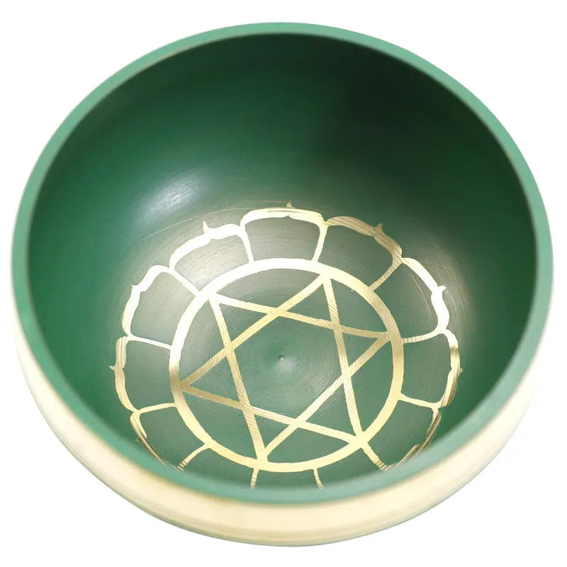 Handmade Himalayan singing bowl in seven colours for meditation and yoga