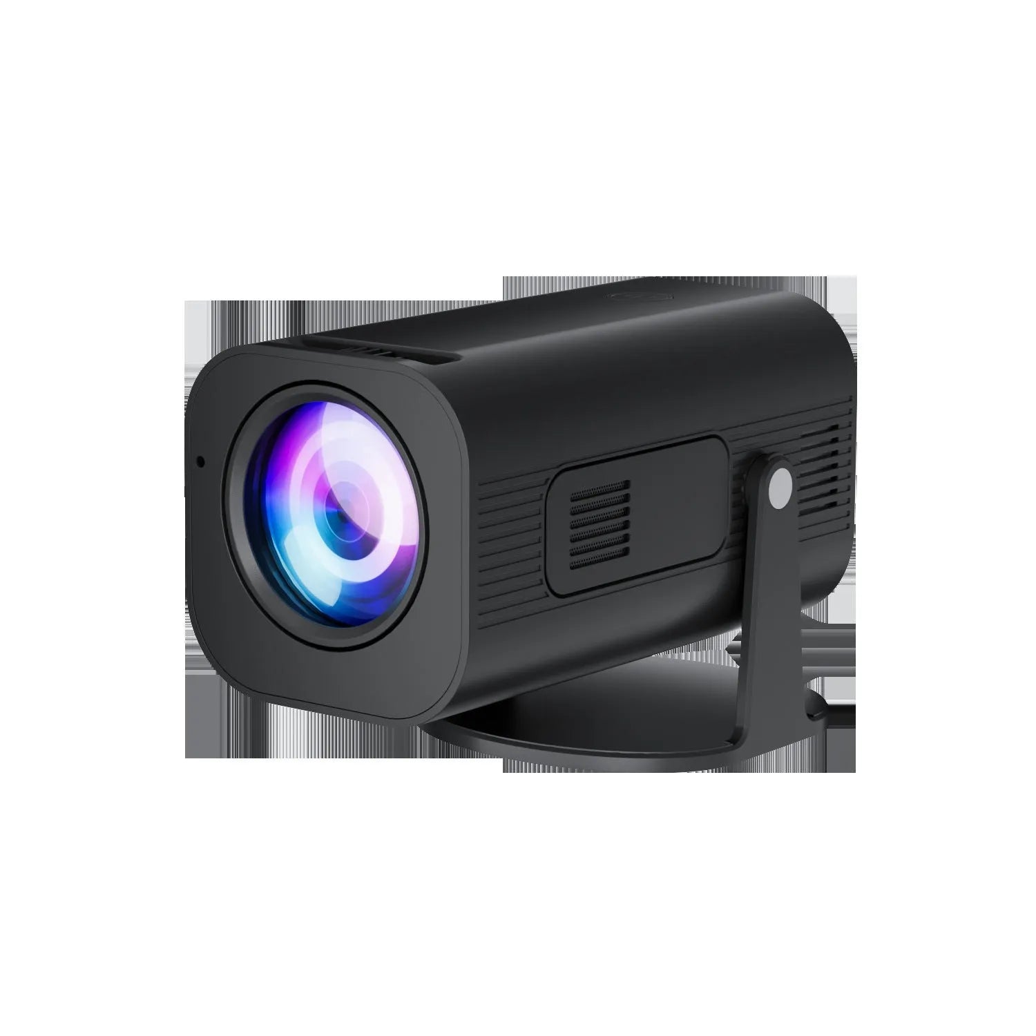 P330 black and white portable mini projector with remote control on a table
