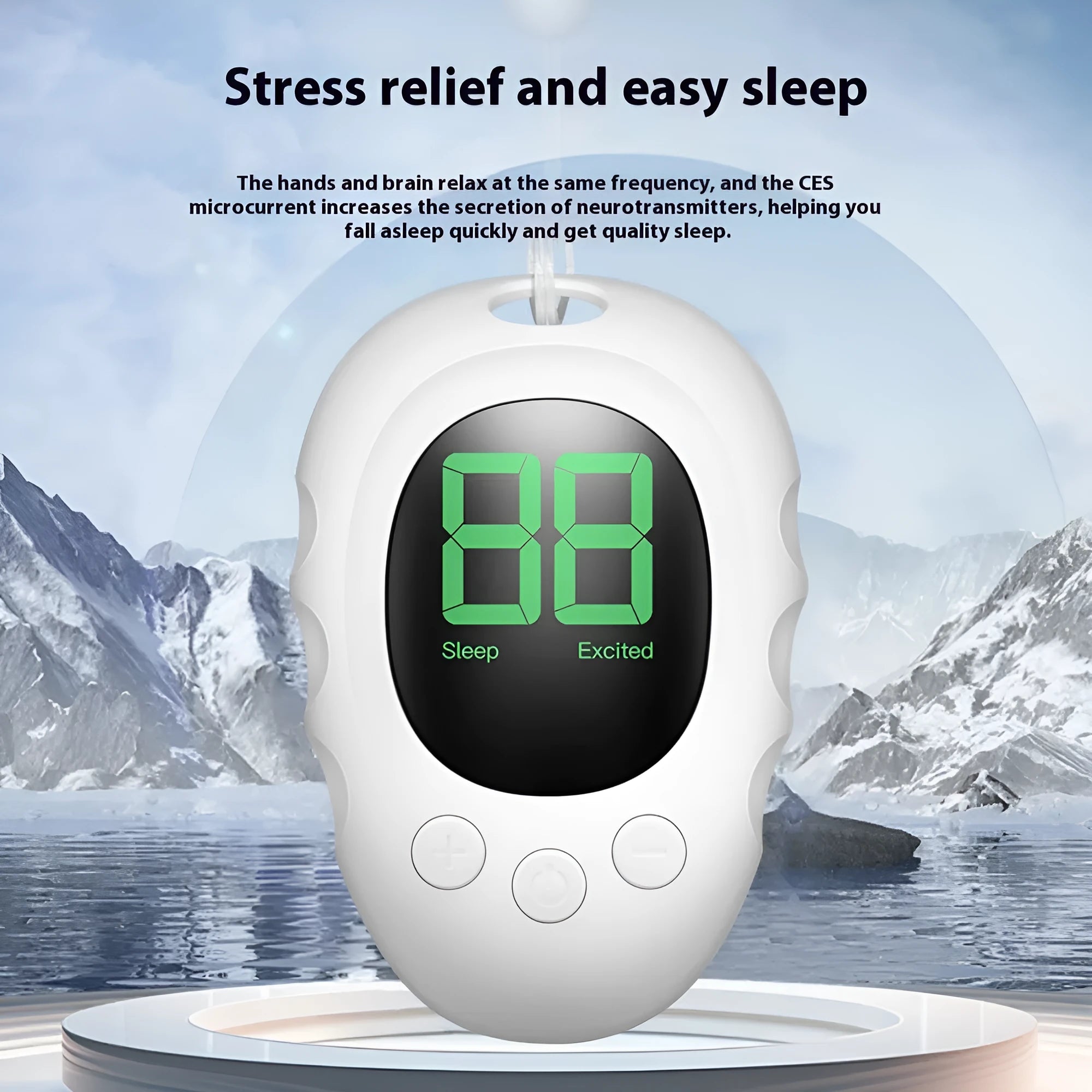 Silicone sleep aid hand grip sleep monitor in white black or green colour with charging cable