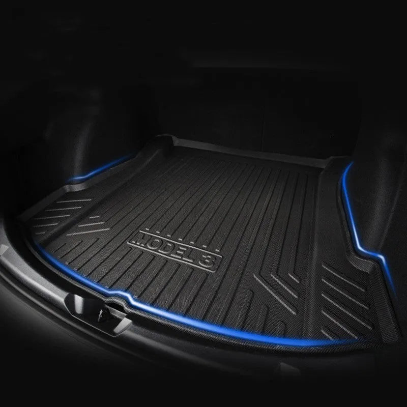 Rubber floor mat with TPE footrest for Tesla Model 3, Y, S, and X cars
