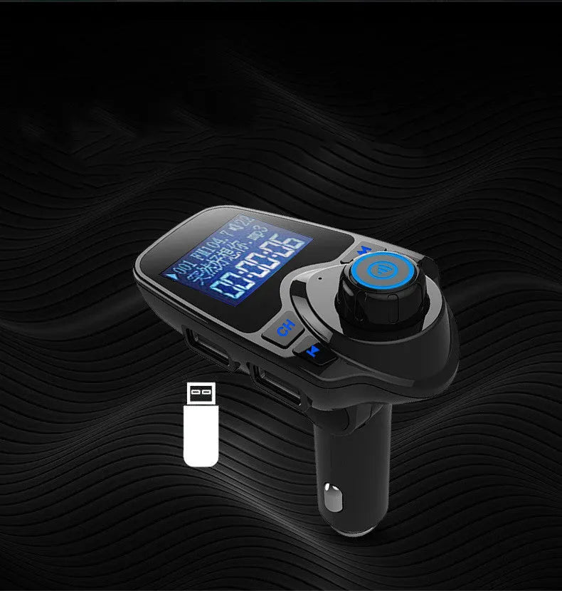 Black G7 Bluetooth car hands-free FM transmitter with USB charging port