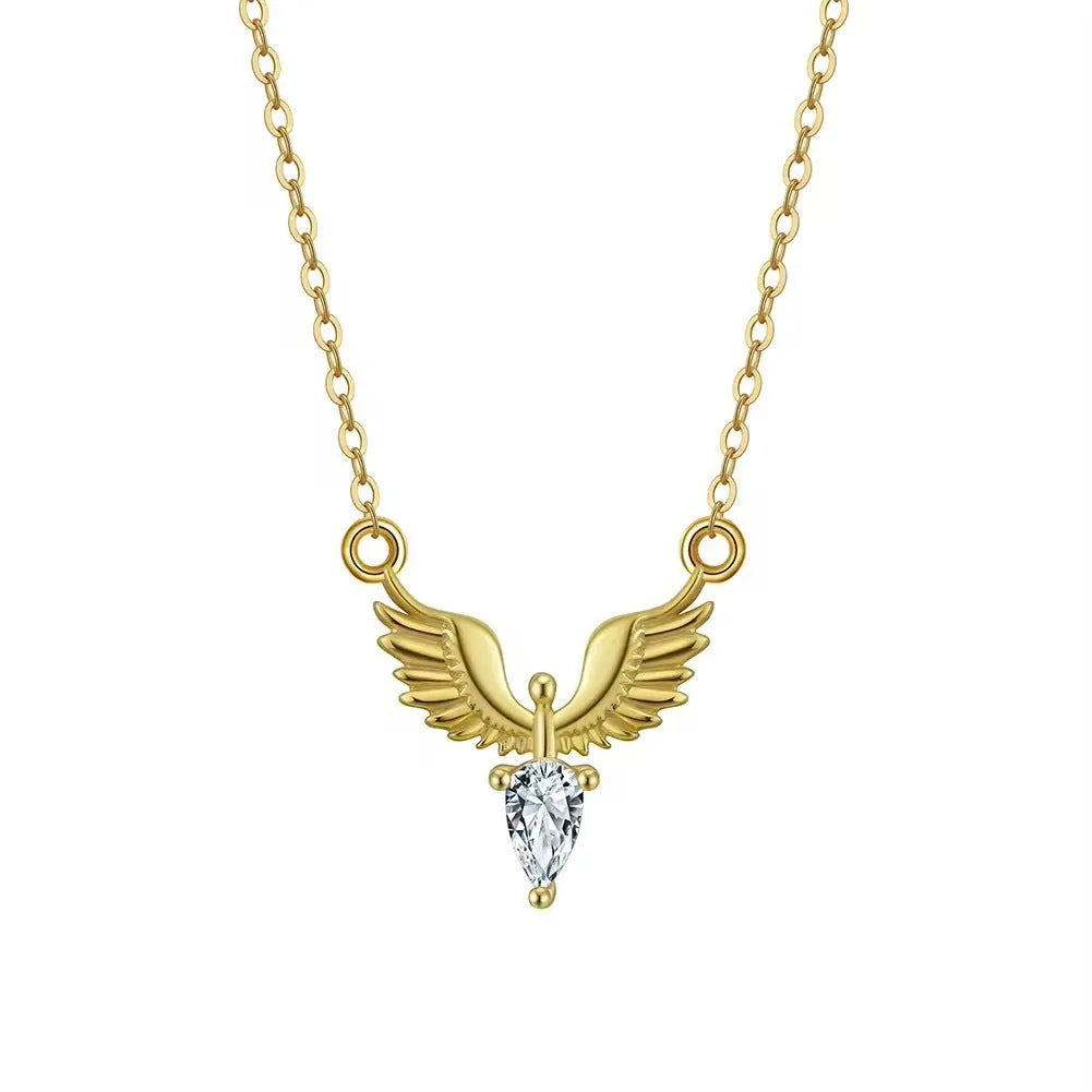 925 sterling silver necklace with eagle pendant on O-ring chain, adjustable 41-50cm length