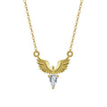 925 sterling silver necklace with eagle pendant on O-ring chain, adjustable 41-50cm length