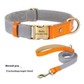 Small dog mohair collar and lead set in green with lettering, shown with sizes XS, S, M.