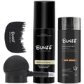 275g hair fibre powder canister, shaping spray bottle, and applicator nozzle for thickening sparse hair