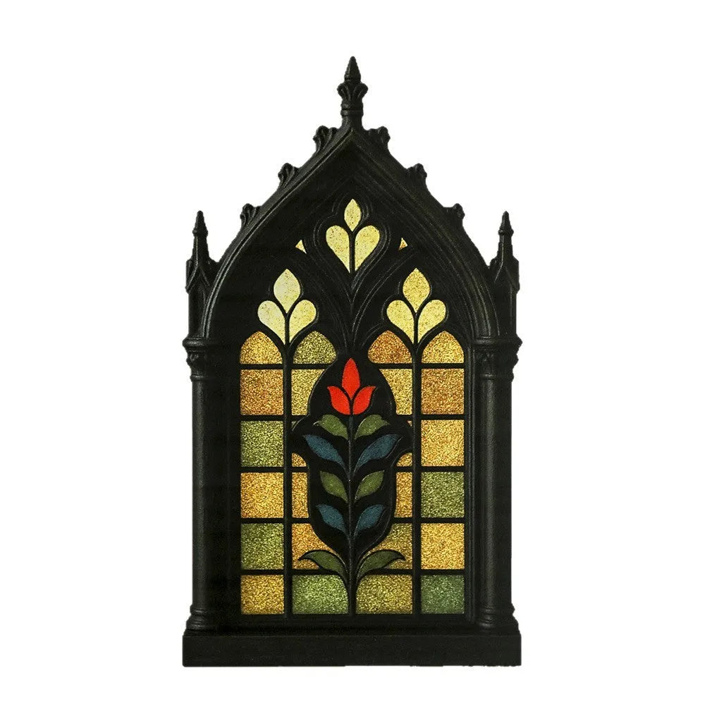 Black wooden gothic door frame wall-mounted storage rack in three colour size options