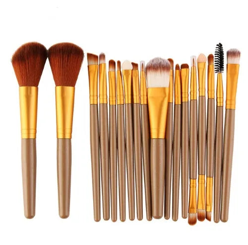 MAANGE 18 piece professional make-up brush set with fan-shaped cosmetic tool