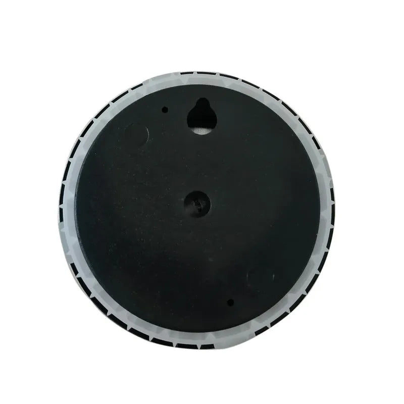 Circular aluminium analogue thermometer and hygrometer showing temperature and humidity dials