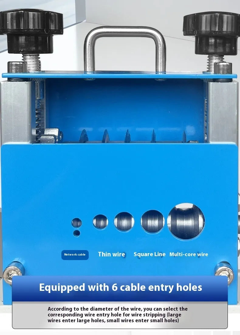 SD-017 manual wire stripping machine showing compact design for 0.5-17mm wire diameters
