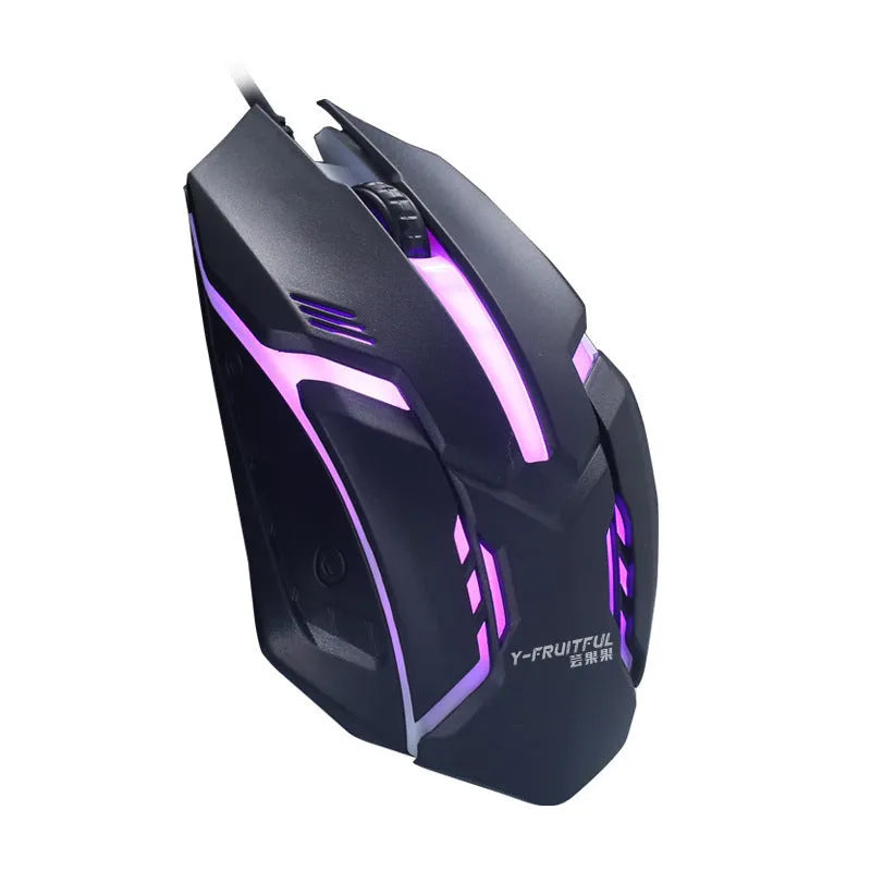 Wired USB mouse with colourful glow effects, 1600 DPI sensor, and 120mm size
