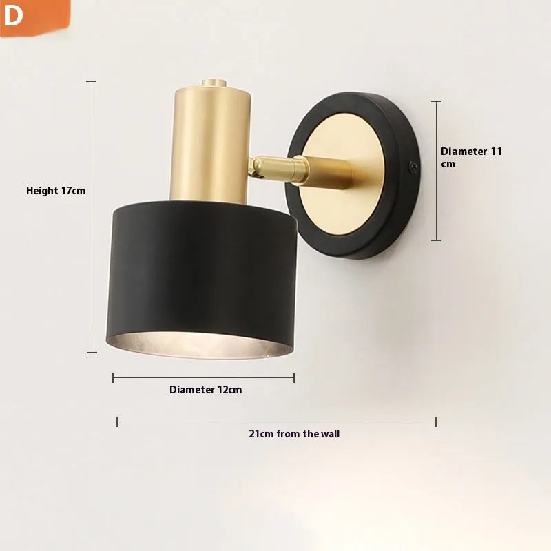 Nordic style iron wall lamp with multiple light colour options including tricolor, warm white, and white light