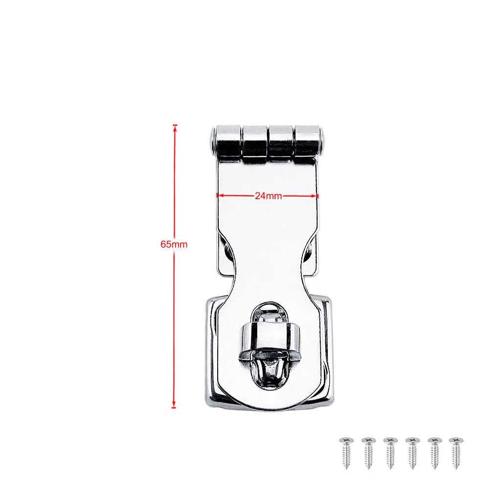 Silver 304 stainless steel security bolt hasp with a mirror finish.
