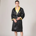 Men's lightweight rayon bathrobe for summer in various colour options showing simple construction