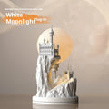 White composite gypsum table lamp with plug-in night light function for bedside use