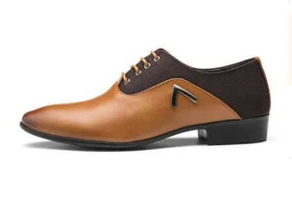 Men's extra large Oxford shoes in black, brown and yellow colours with artificial PU upper and rubber sole