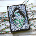 Black A5 diamond painting notebook for peacock art with shaped and bright drills