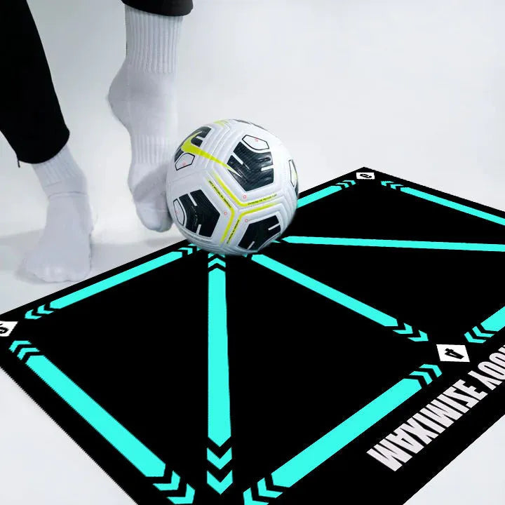 Black 60x90cm non-slip football training mat on grass