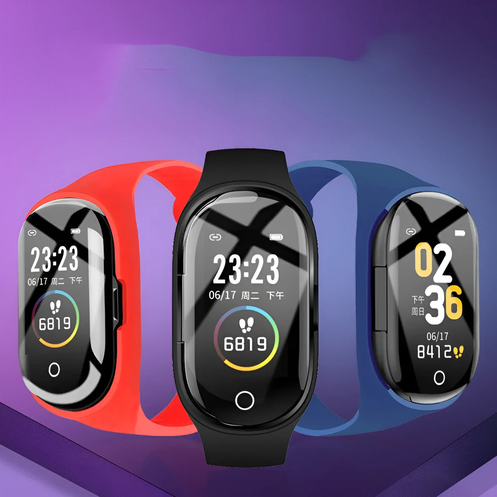Android-compatible smart bracelet with integrated earphone functionality and silicone wristband
