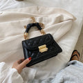 Korean-style rhombus square women's shoulder bag in PU fabric with crossbody strap