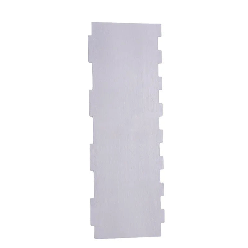Stainless steel cake scraper with polygon patterns for buttercream texturing