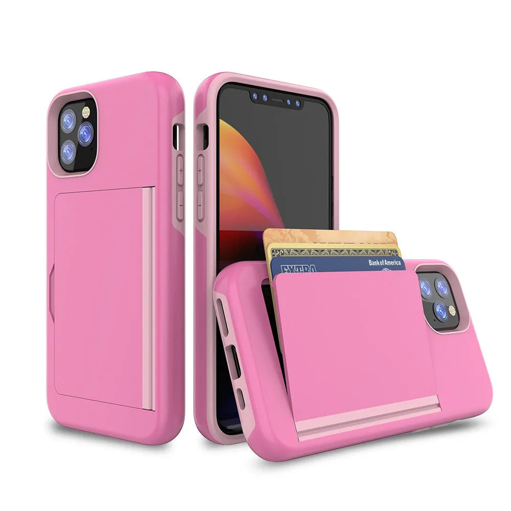 Solid colour mobile phone back cover for iPhone 11 in black, red, pink, blue, dark blue, or purple.