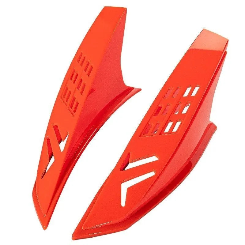 Pair of decorative plastic horns for children's helmets with adhesive backing