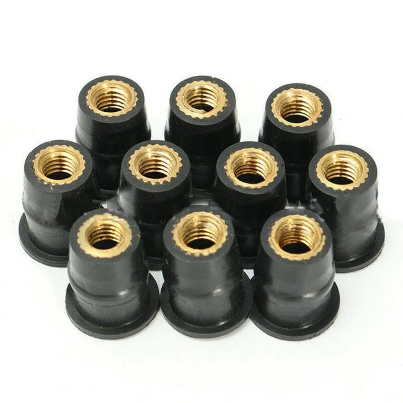 Motorcycle modification brass expansion rubber well nut fasteners in M4 M5 M6 sizes