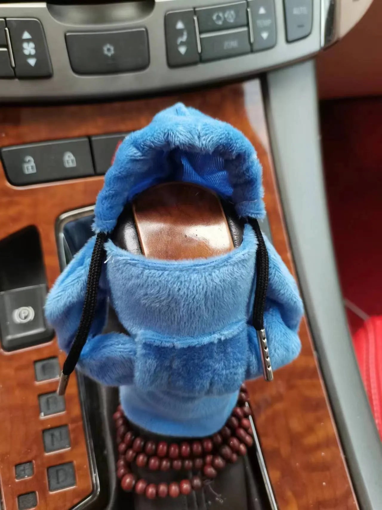 Velvet car gear handle sleeve in Dutch velvet fabric showing colour and fit options