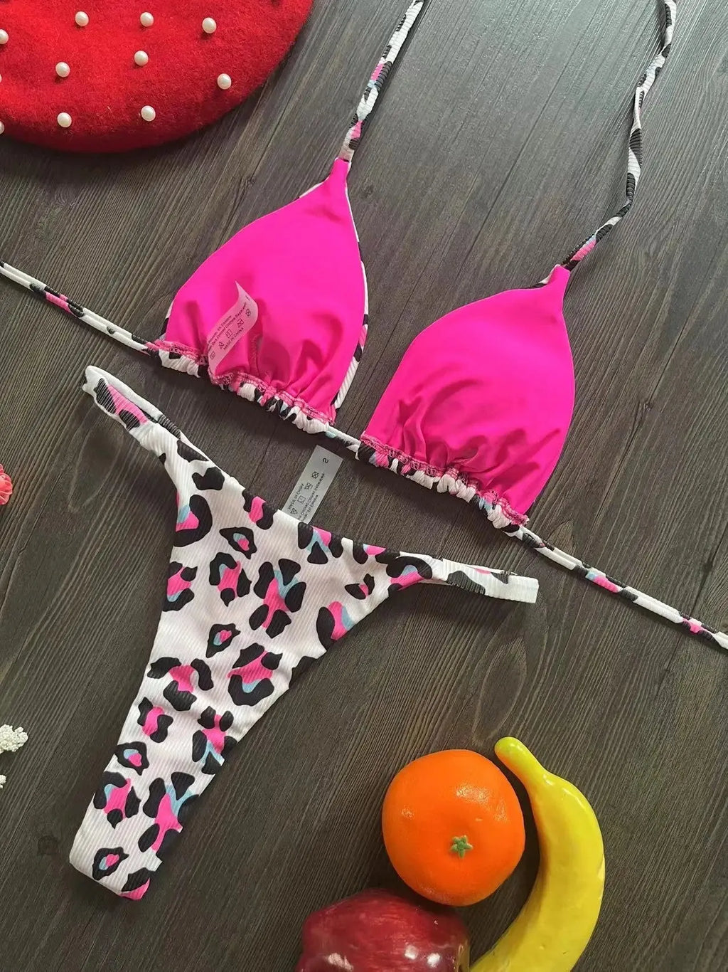 Women's printed bikini swimsuit with quick-drying nylon fabric and cotton lining in colour pattern RT2110