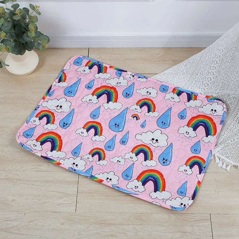 Reusable washable waterproof pet urine pad with animal pattern in multiple size options