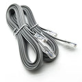 Silver grey CAT6 network cable with RJ45 connectors, 2 metre length