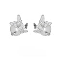 925 silver butterfly zodiac ear studs with electroplated white gold or gold colour finishes