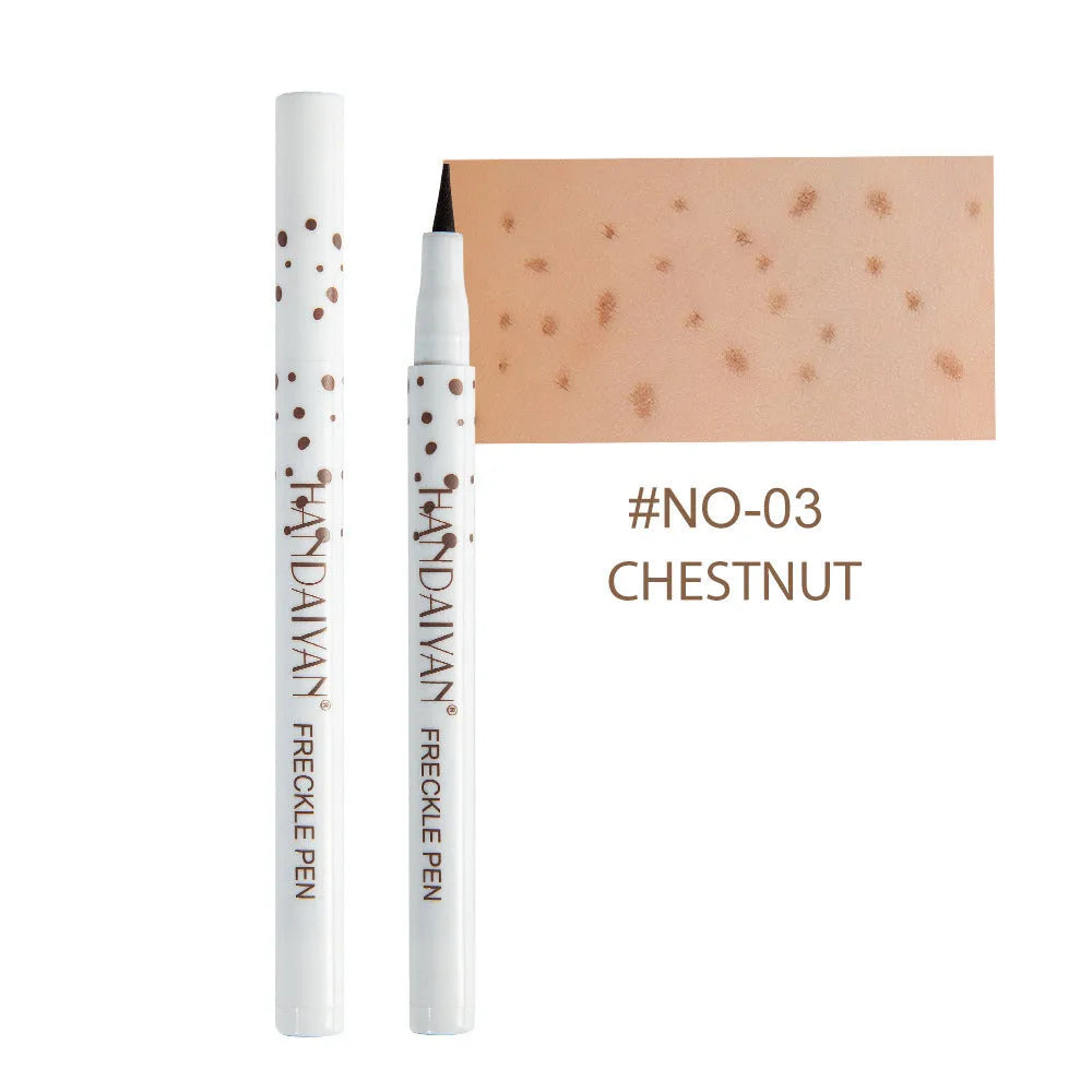 Dark brown freckle pen with precision tip for creating natural-looking waterproof freckles
