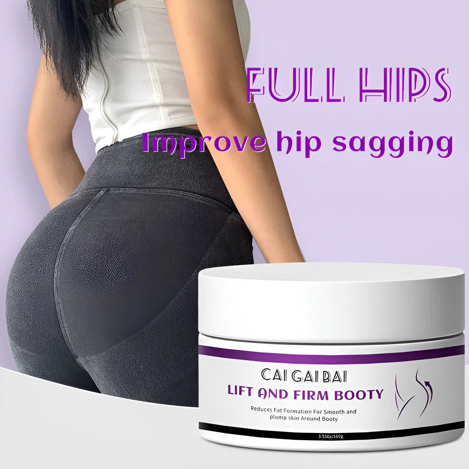 100g jar of portable hip lifting cream for ladies home fitness with universal skin type compatibility