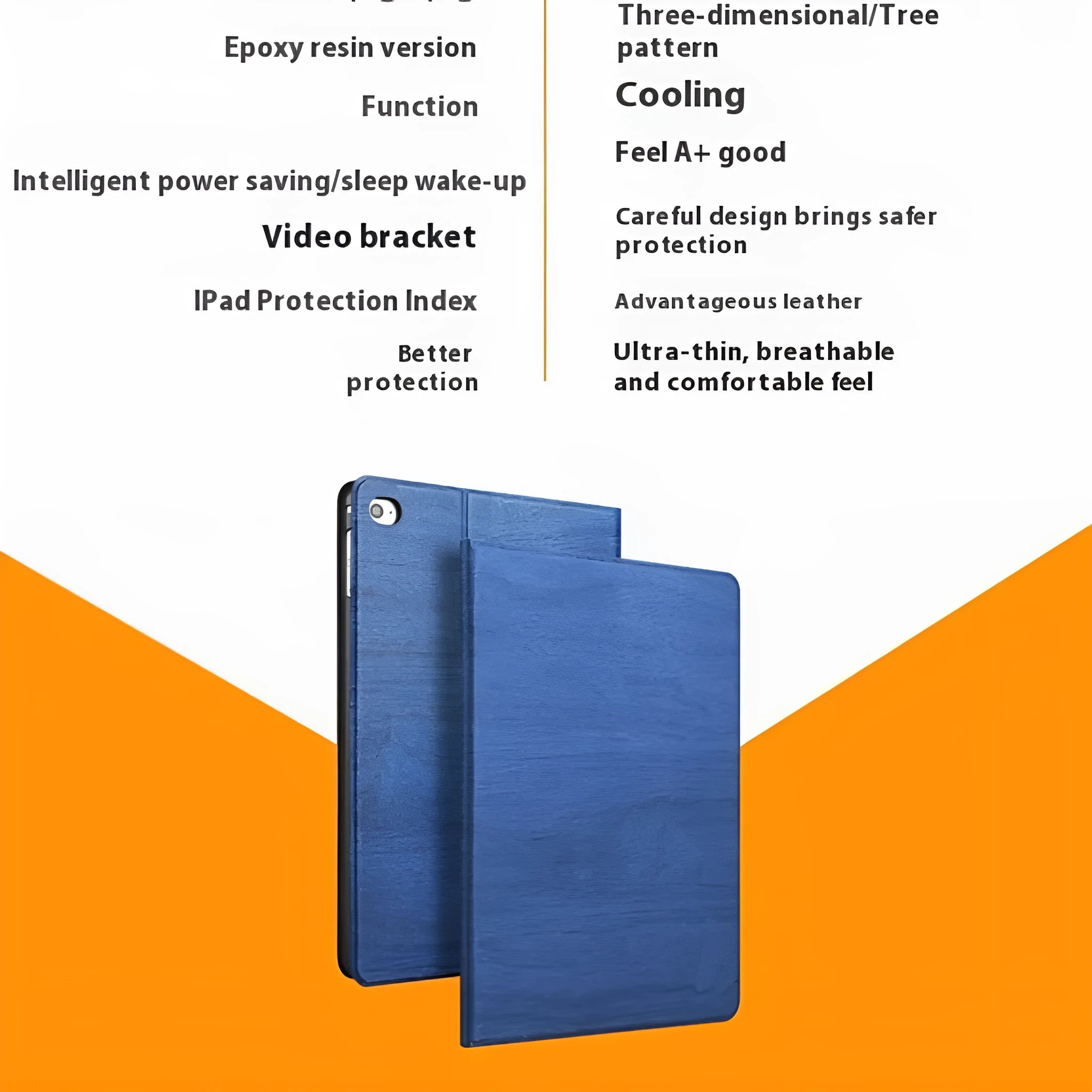 Universal protective cover sleep bracket in sapphire blue and black for iPad Mini Air Pro