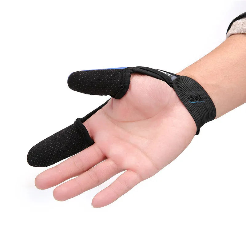 Two-finger fishing glove with microfiber palm and diving cloth backing