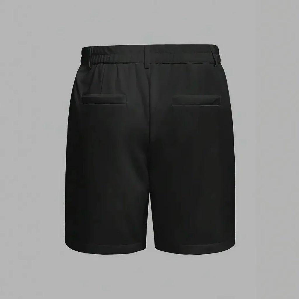 Men's grey cotton blend casual sports shorts with a straight leg and elastic waistband.