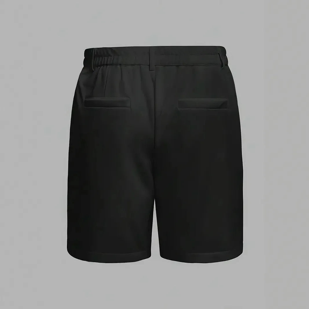 Men's grey cotton blend casual sports shorts with a straight leg and elastic waistband.